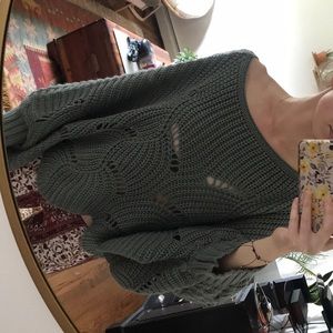 Sage green poncho sweater